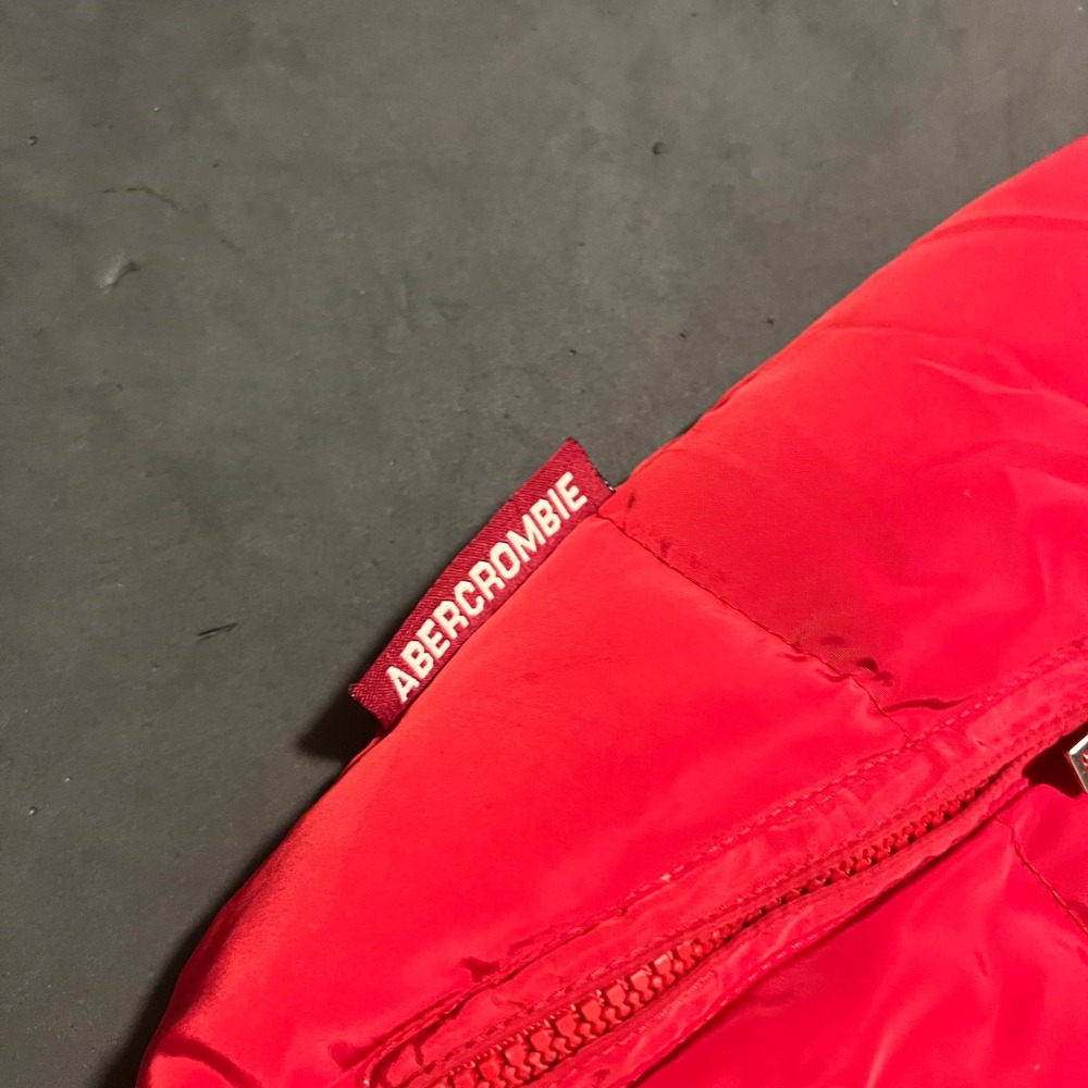 Vintage Abercrombie & Fitch Co. Mens Red Nylon Puffer Down Vest Full‎ Zip  Rare - Picture 3 of 9